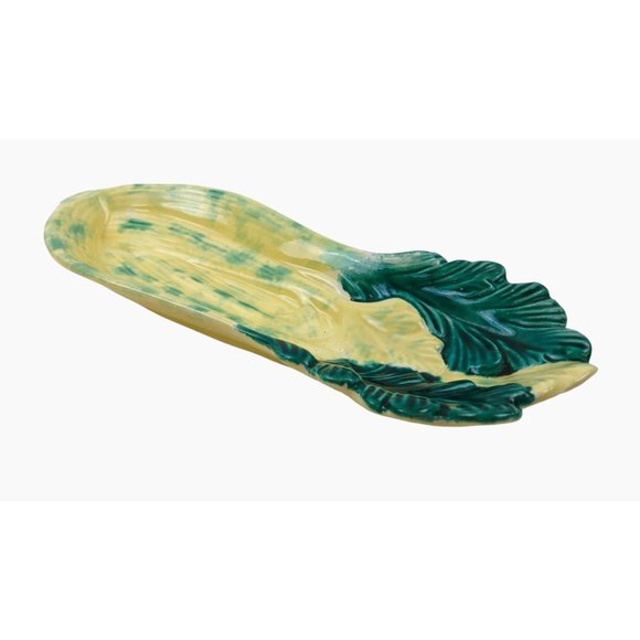 Vintage Celery Veggie Serving Dish Glazed Pottery Ceramic Painted Kitchen Decor - Picture 1 of 10